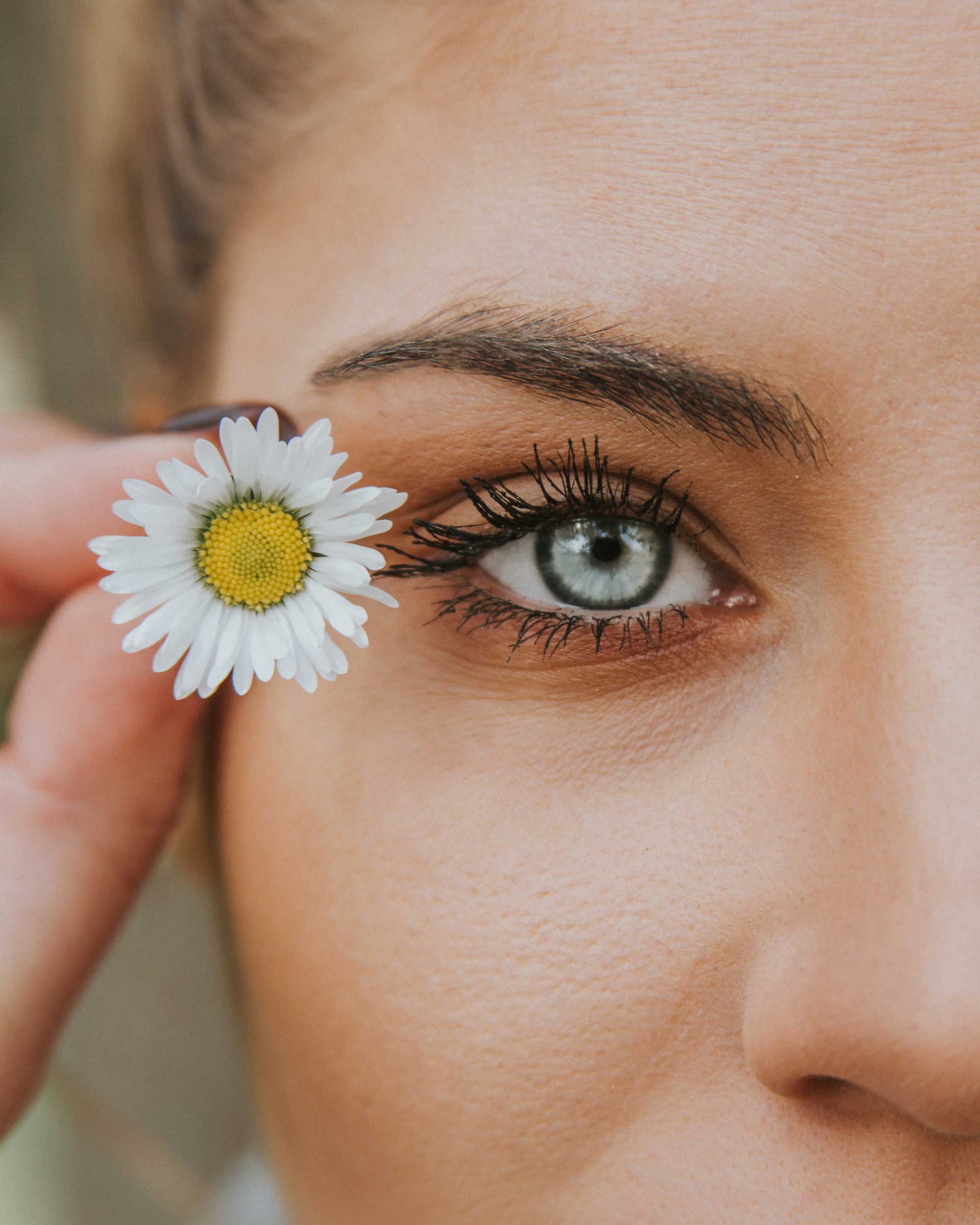 Close-up of woman's eyelashes