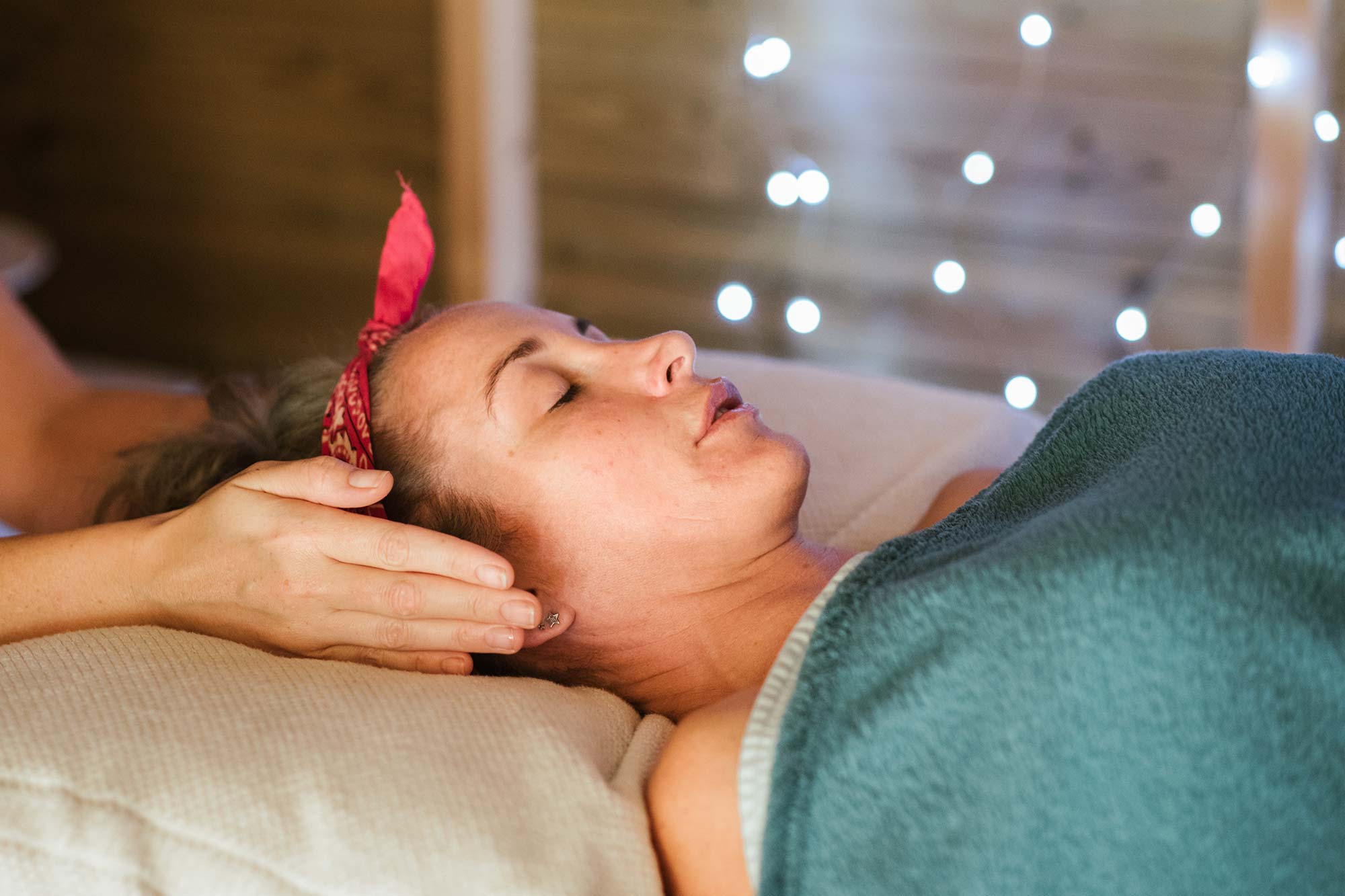 Woman performing reiki