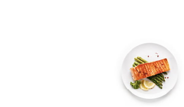 Picture of salmon and asparagas on a plate