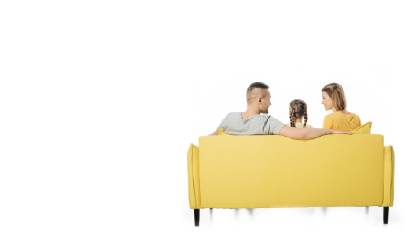 Picture of a family on a couch